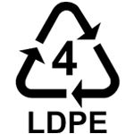 Symbool voor het recyclen van LDPE-verpakkingen